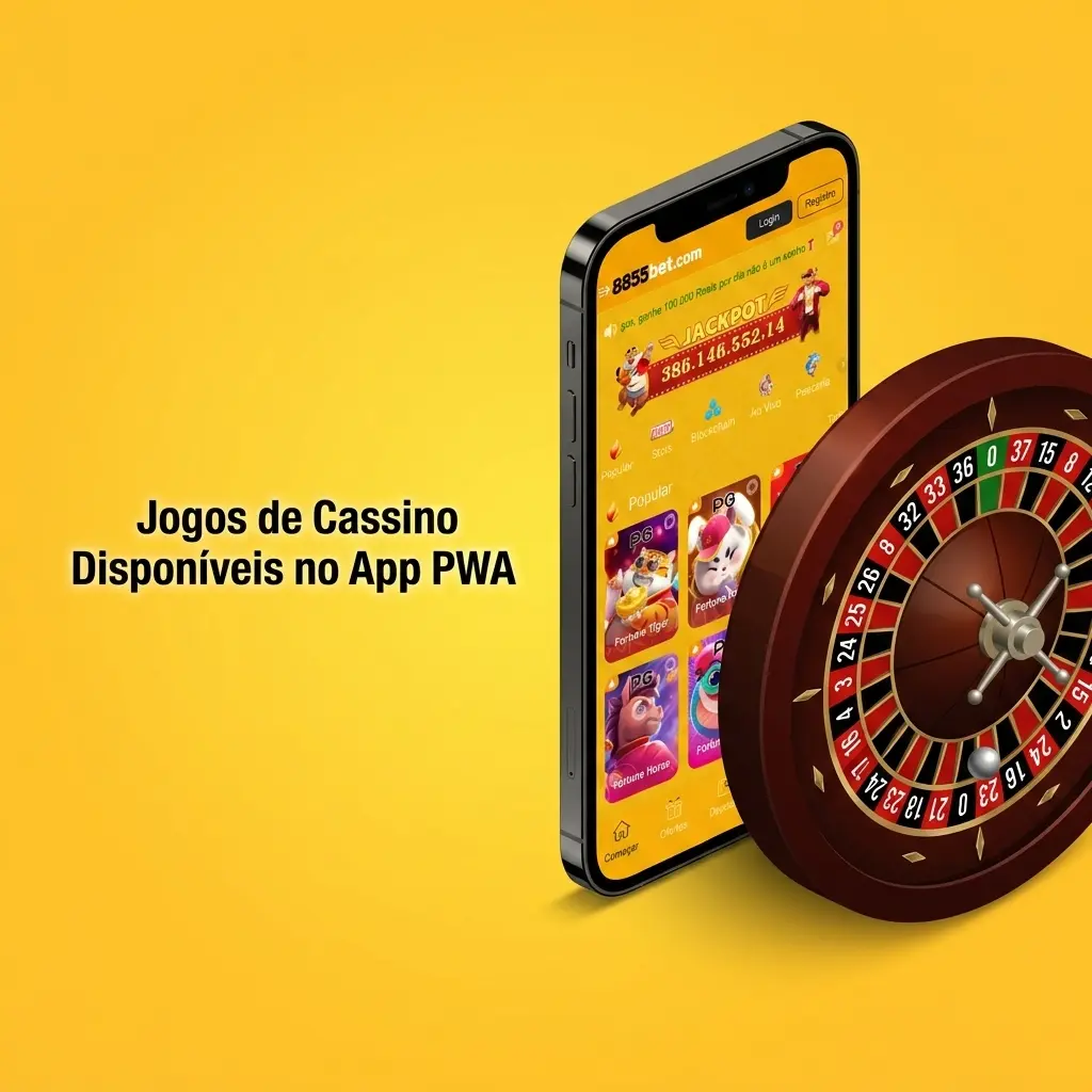 Lobby do cassino 8855bet com slots, roleta ao vivo e crash games acessíveis pelo app PWA mobile