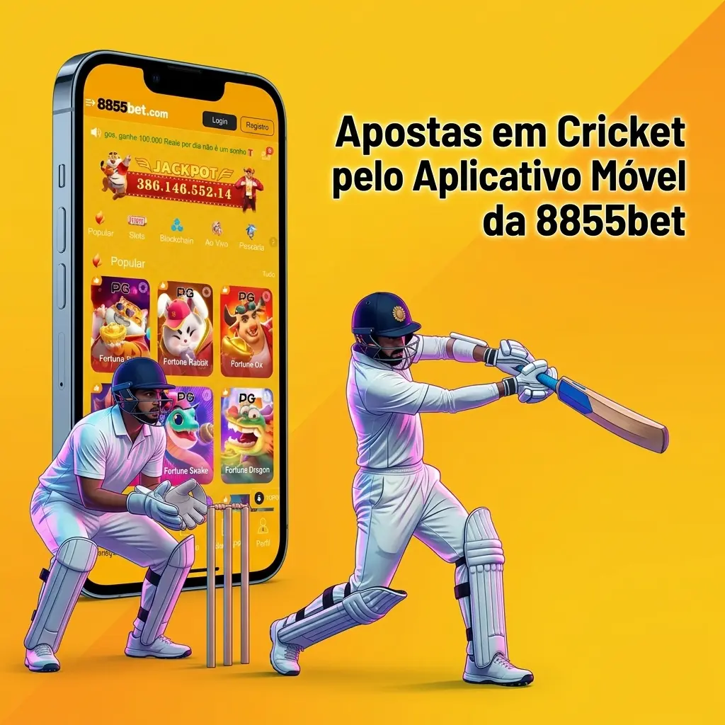 Aplicativo móvel 8855bet para apostas em cricket no Android e iOS com odds ao vivo e suporte a Pix