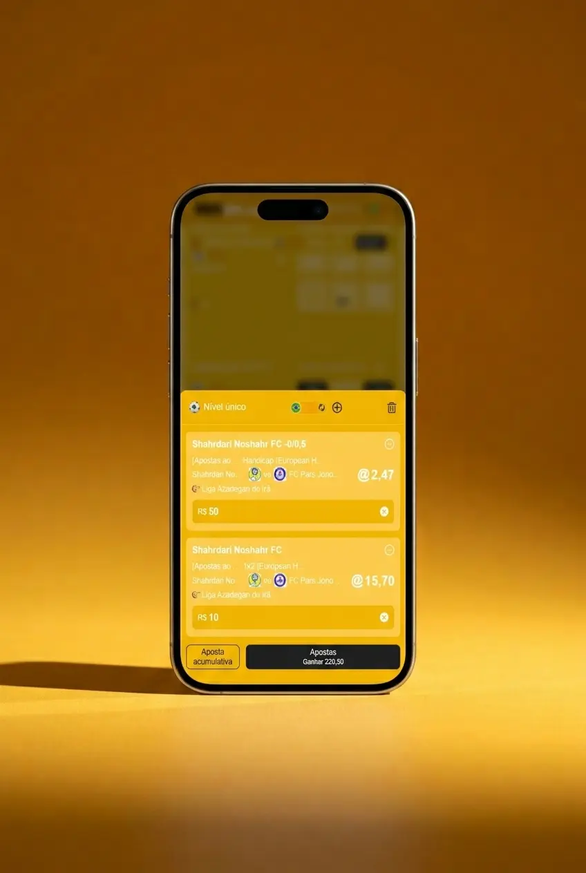 Aplicativo 8855bet em smartphone com apostas ao vivo em Fórmula 1 e odds em tempo real