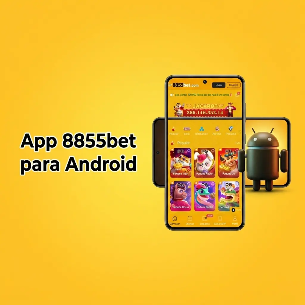 Ícone do aplicativo 8855bet para Android com botão de download disponível para apostas esportivas e cassino