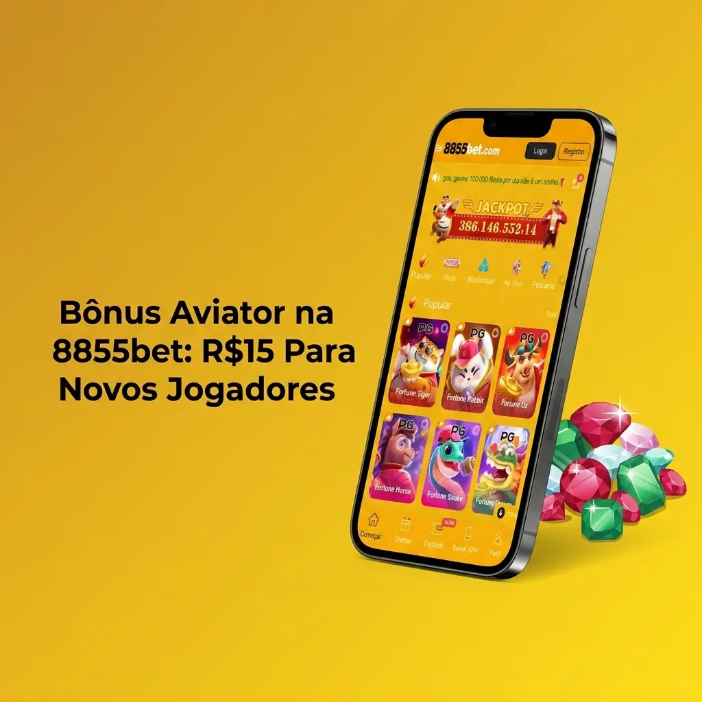 Bônus de R$15 para novos jogadores na 8855bet, disponível no app para uso no Aviator e slots