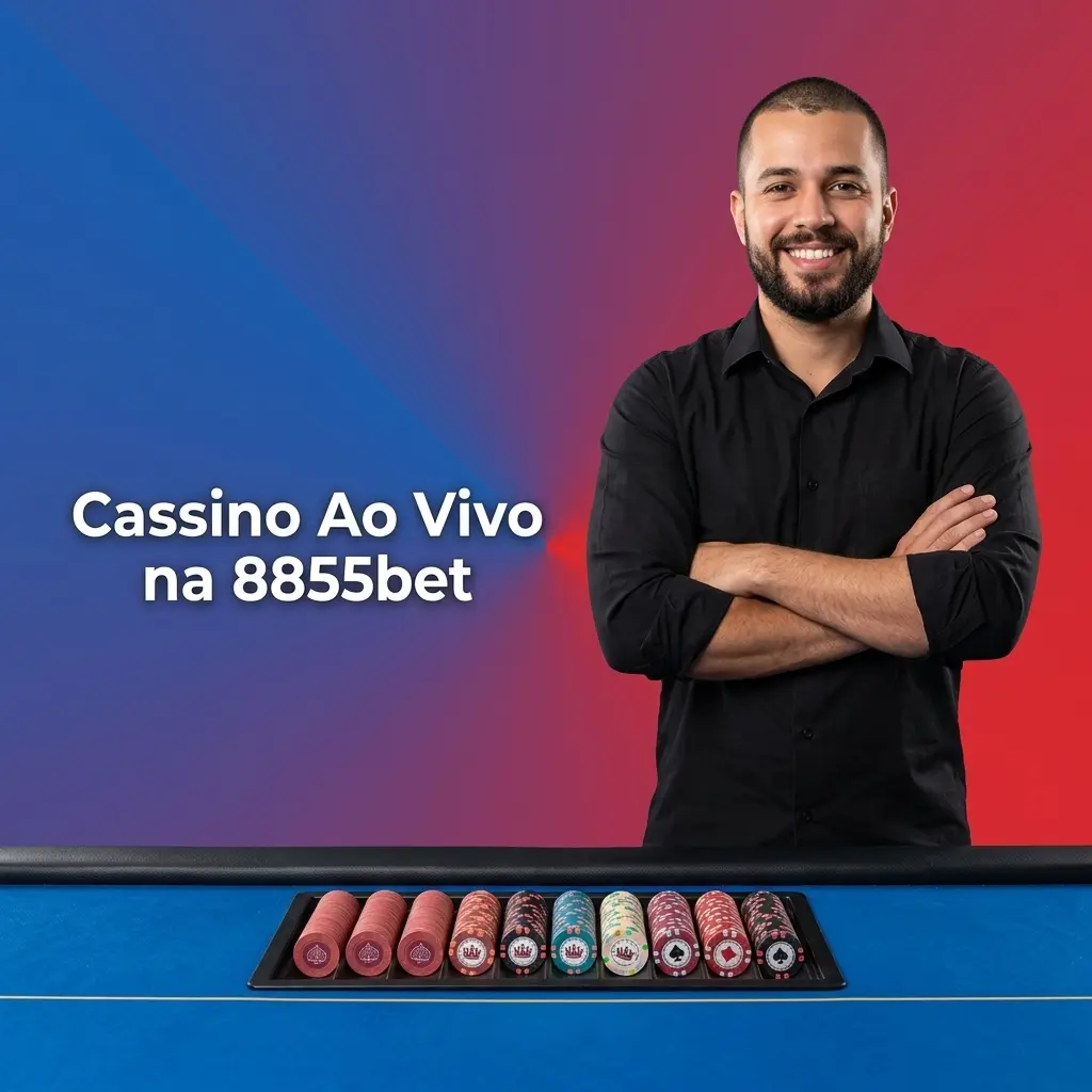 Dealer real transmitindo partida ao vivo no cassino da 8855bet com mesa de blackjack em alta definição