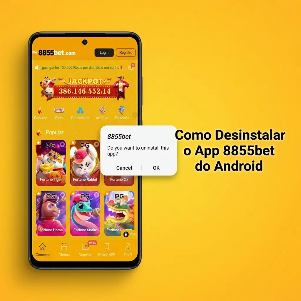 Passo a passo para desinstalar o app 8855bet no Android pelo menu de configurações ou tela inicial