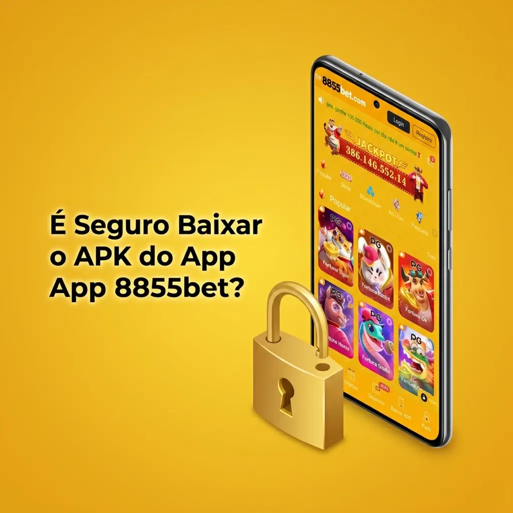 Ícone de segurança do aplicativo 8855bet APK com símbolo de cadeado e certificado SSL