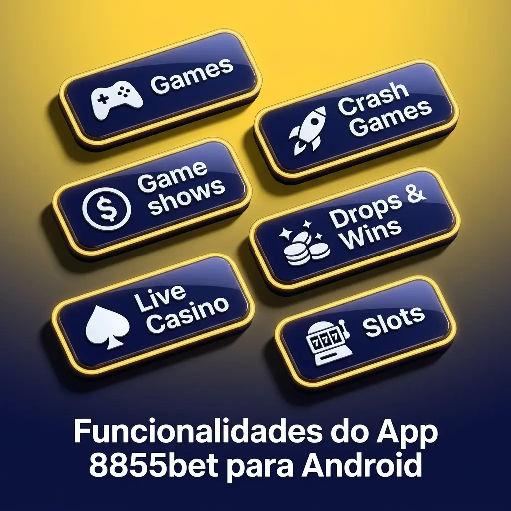 Tela do app 8855bet para Android com apostas esportivas, cassino ao vivo e pagamentos via Pix