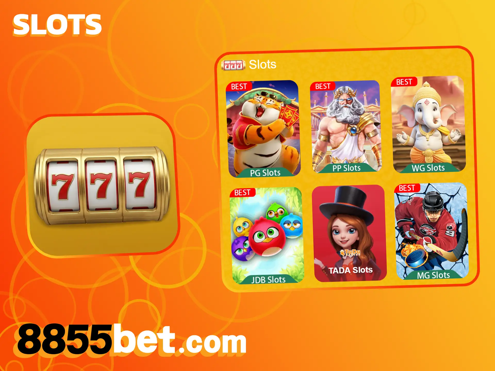 Gire os rolos das melhores máquinas deste cassino no 8855bet agora.