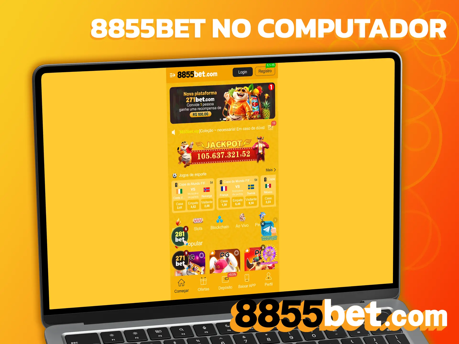 Jogue pelo computador acessando o site 8855bet com máximo conforto visual.