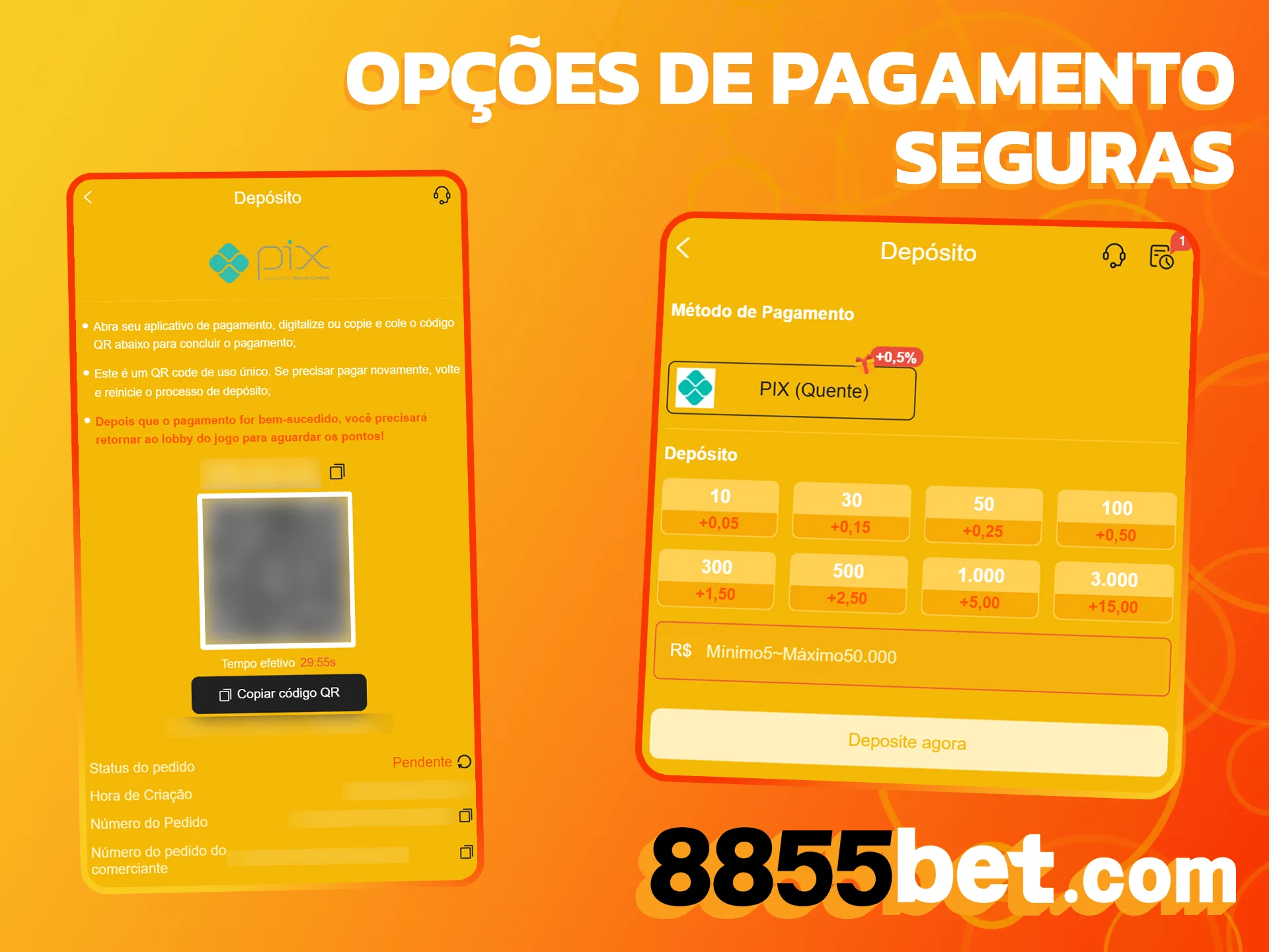 Deposite com segurança usando métodos confiáveis na casa de apostas 8855bet.