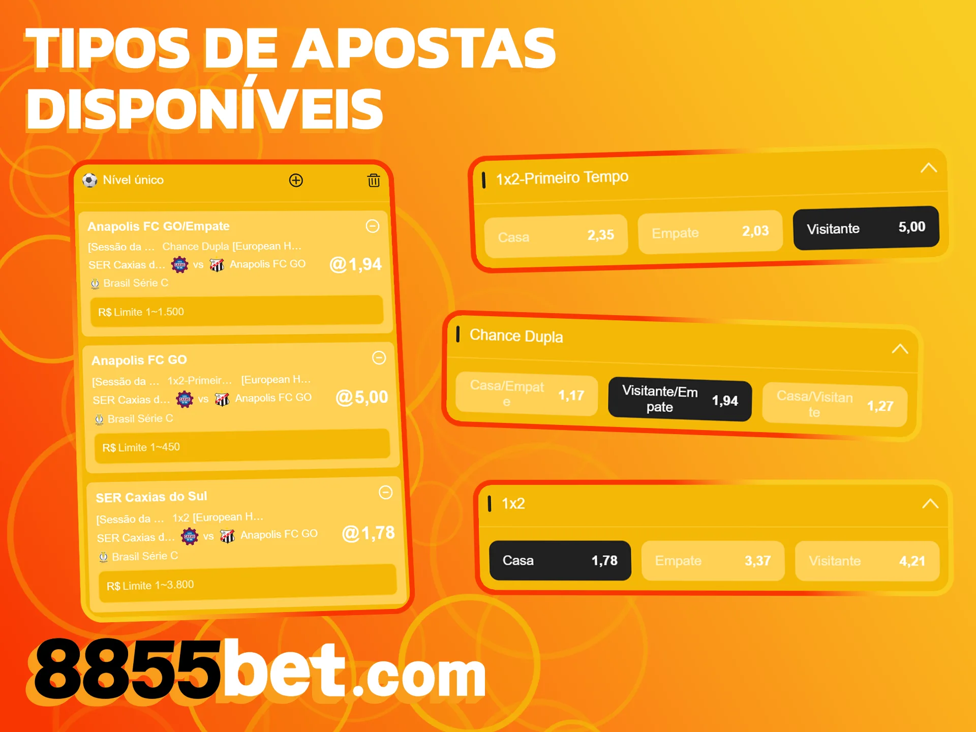 Explore diversos mercados esportivos no 8855bet e crie bilhetes altamente lucrativos.