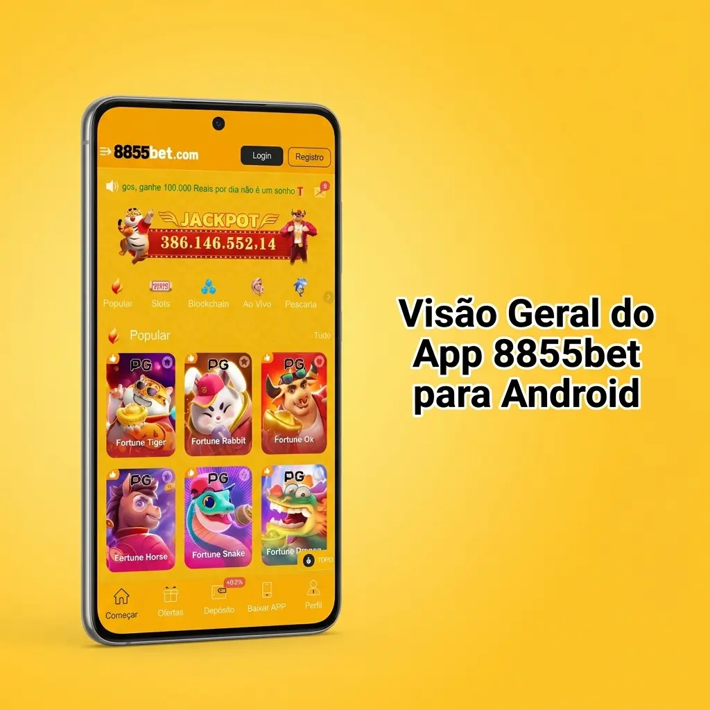 App 8855bet para Android com sportsbook, cassino ao vivo e slots, suporte a Pix e interface em português