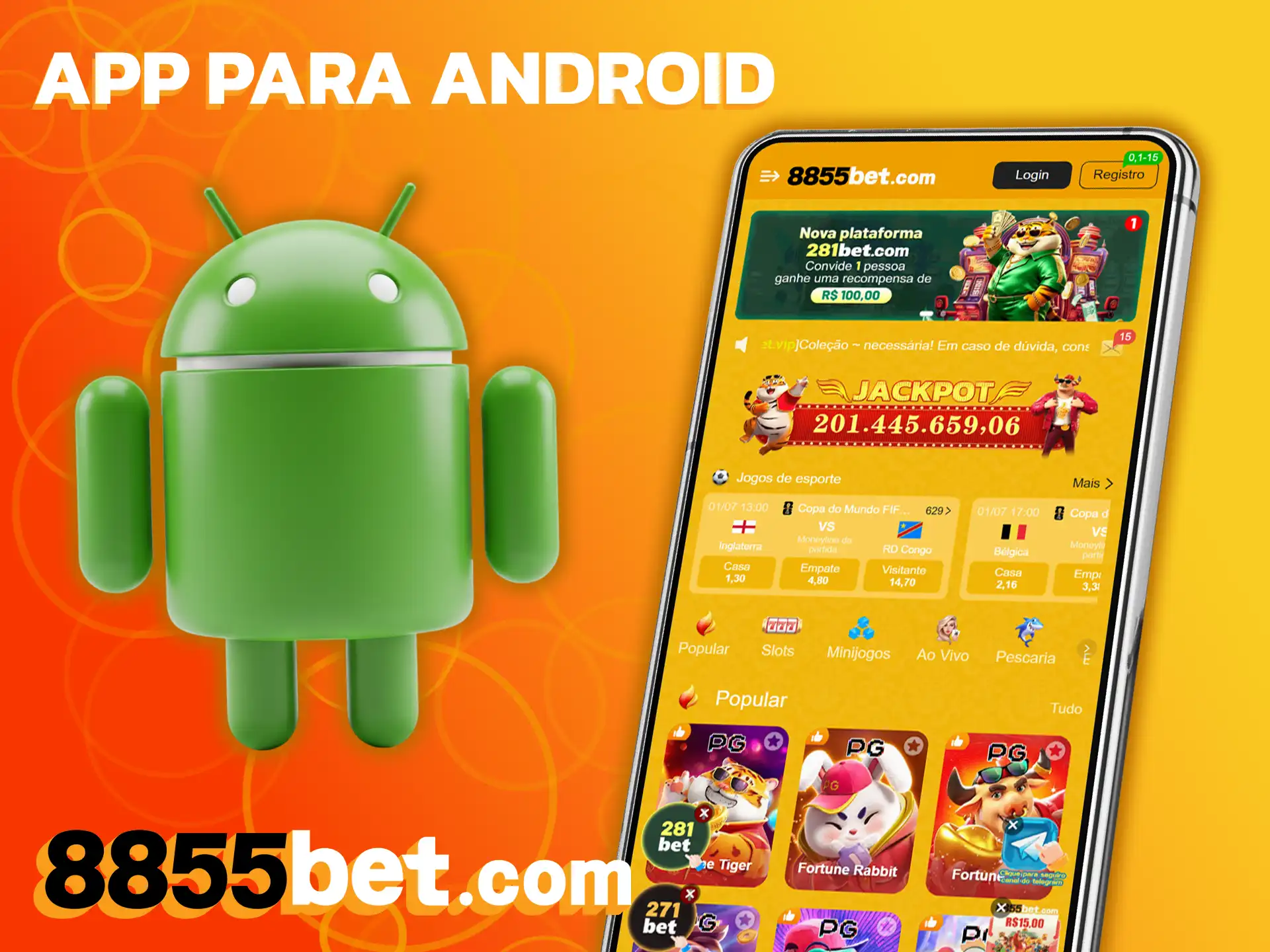 Baixe o aplicativo Android da 8855bet para fazer palpites hoje.