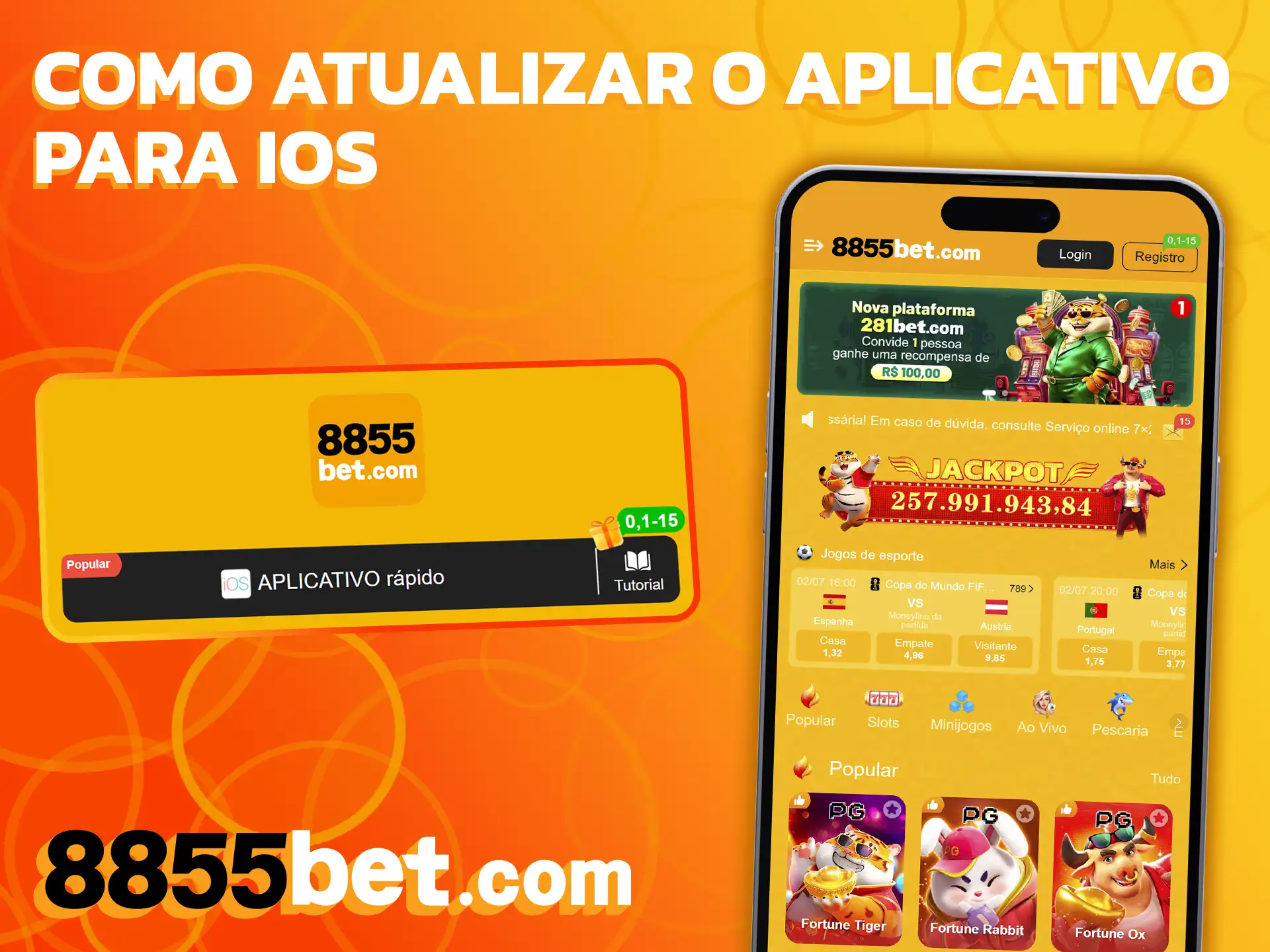 Realize a atualização do aplicativo 8855bet no seu aparelho iOS.