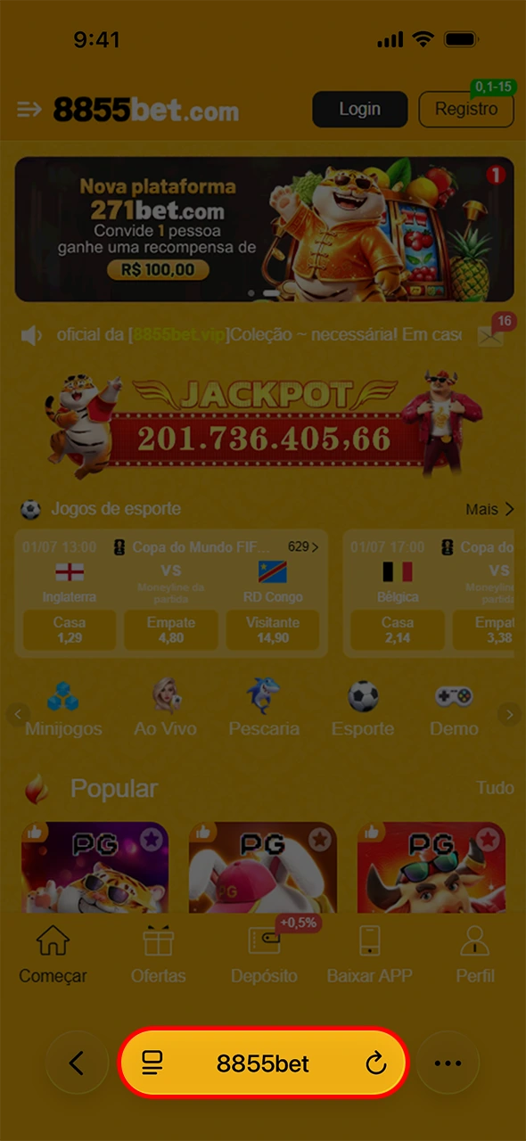 Entre na plataforma iOS para obter o aplicativo da 8855bet.