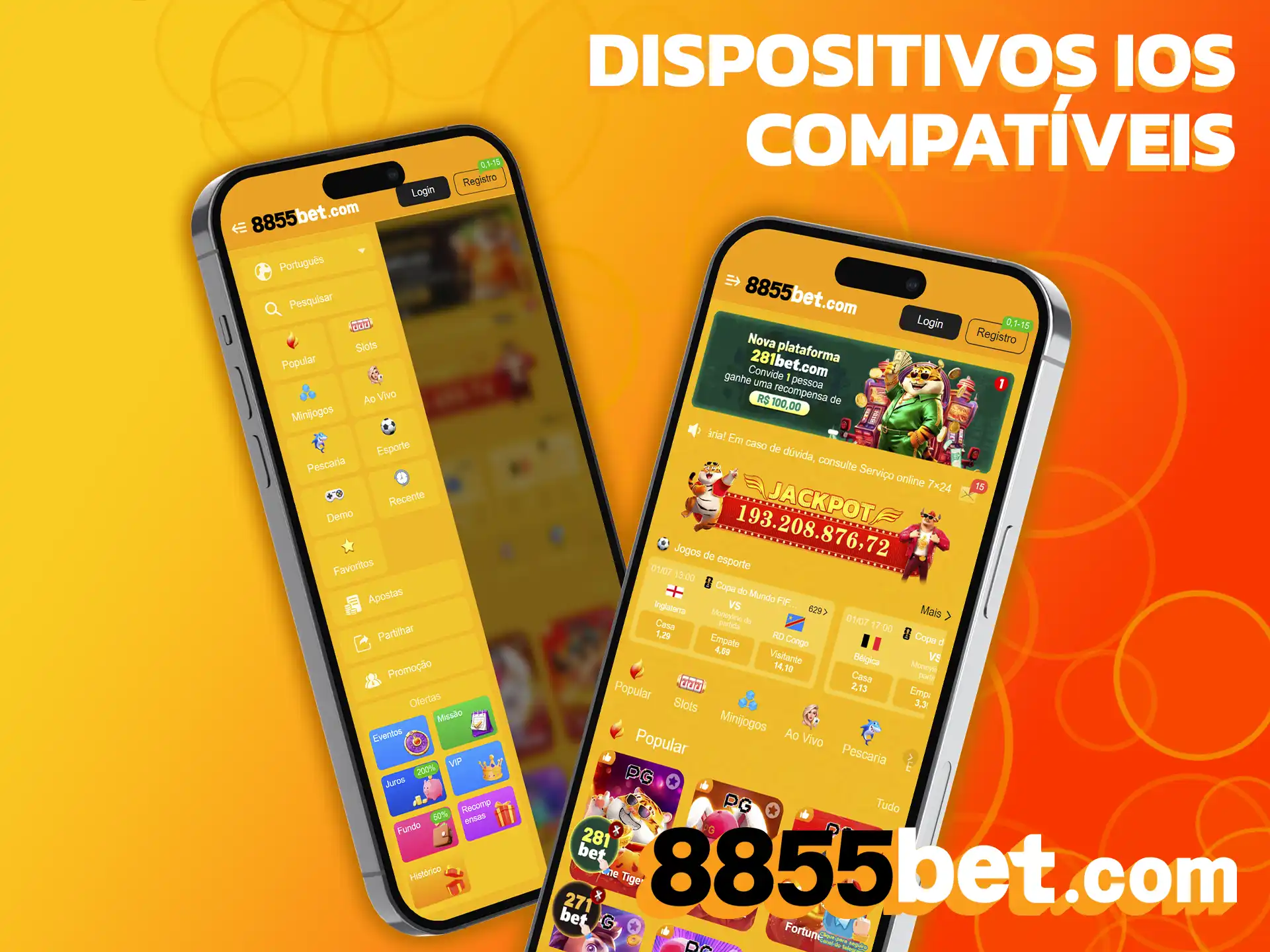 Confira os iPhones suportados pelo aplicativo da 8855bet e jogue.