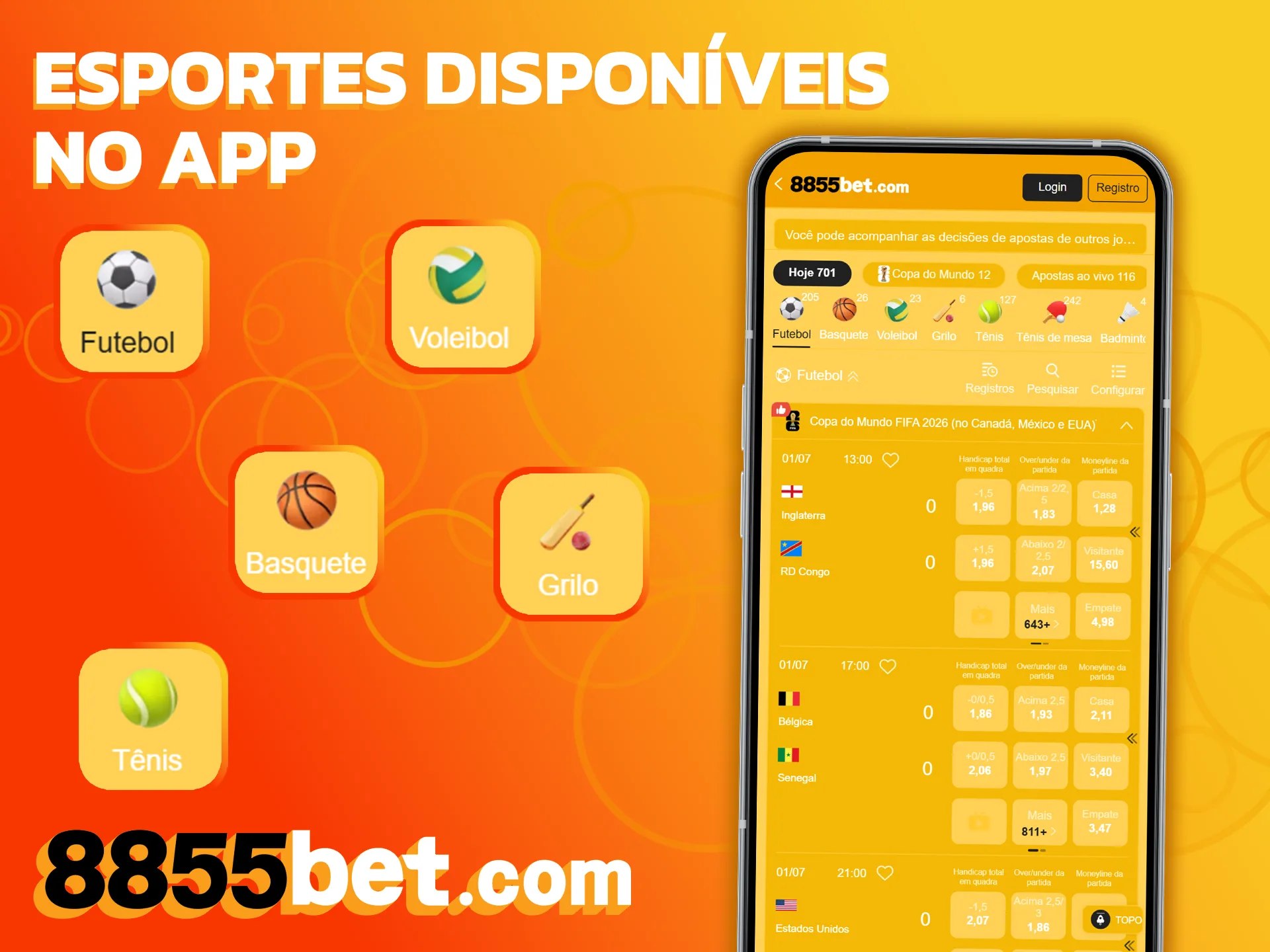 Aposte em esportes variados utilizando o incrível aplicativo da 8855bet.