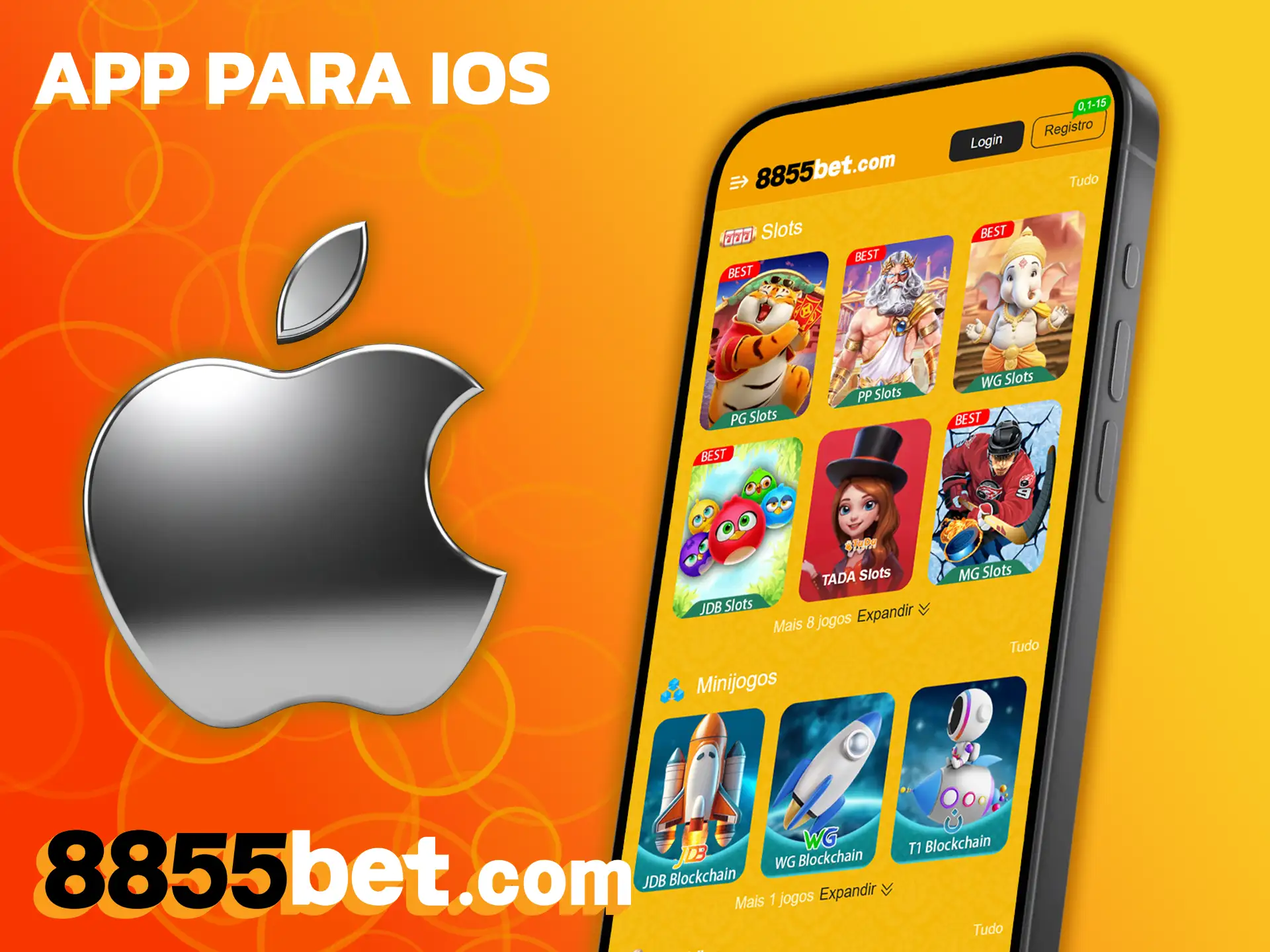 Adicione o aplicativo da 8855bet no iOS para lucrar sempre.